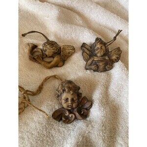 3 Vintage Terracotta Angel Oil Diffuser Christmas Tree Ornament Closet Deodorize